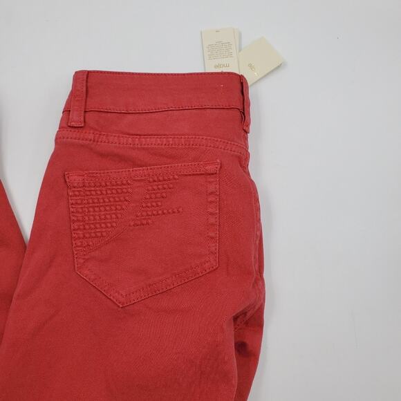 Maje Red Jaw Tomette Skinny Leg in Red Size 26 - Picture 2 of 10